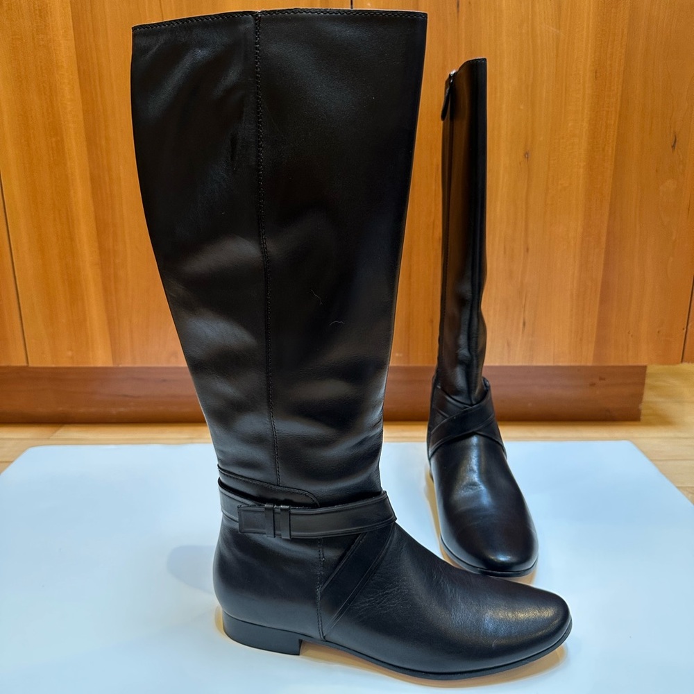 NWOT Cole Haan Knee-High Boots w/ Classic Ankle Strap Detail - Picture 3 of 12